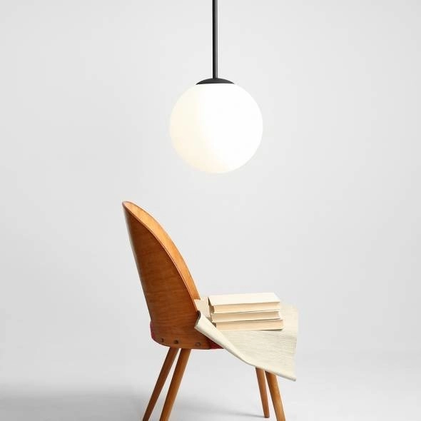 Modernistyczna lampa wisząca BOSSO 1087G1 Aldex szklana kula