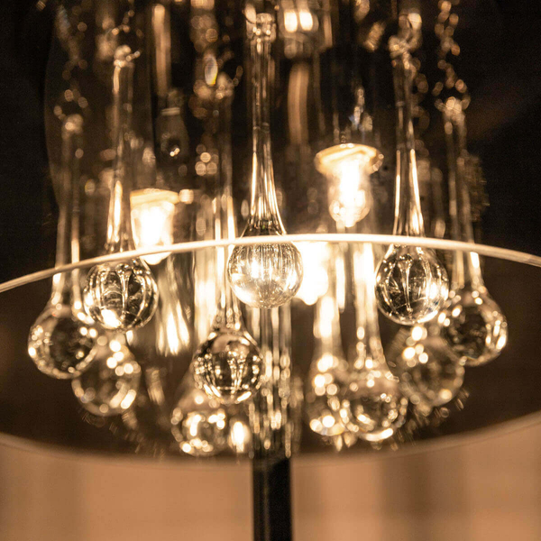 Stołowa lampa szklana Crystal T0076-03E-F4FZ do sypialni chrom