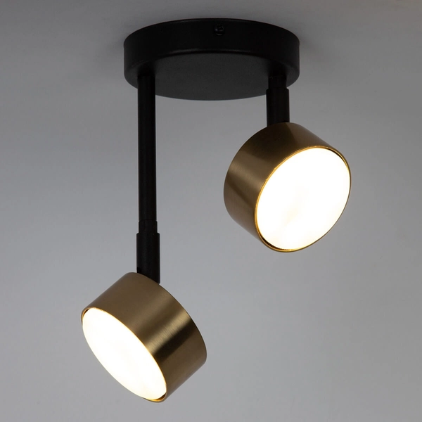 Podwójna lampa nasufitowa Nemo 41087 krążek reflektorek czarna złota