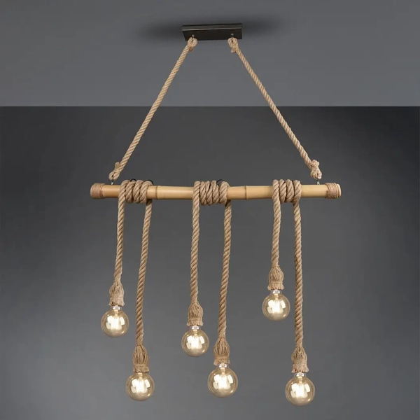 Lampa wisząca nad stół Wilma R30130626 RL Light sznurek brązowa