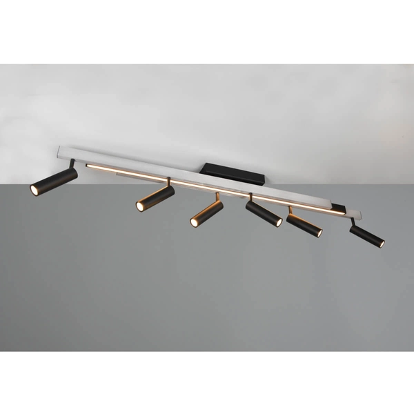 Lampa sufitowa ZENO 648310705 LED 18W+33W 2700-6500K tuby czarne srebrne