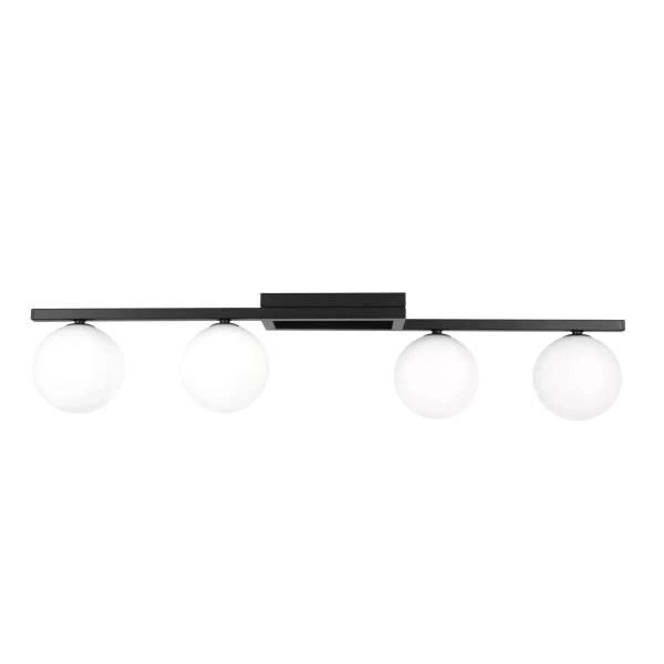Sufitowa lampa kulista Korfu K-5460 szklana metalowa czarna biała