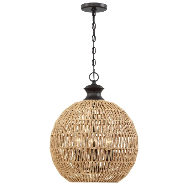 Kopułowa lampa wisząca Casablanca QZ-CASABLANCA-3P-PBZ brązowa czarna