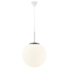 Szklana lampa wisząca kula CAFE 39583001 do salonu biały srebrny