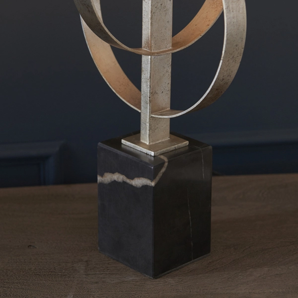 Stołowa lampa hampton L&-195217 Light& z abażurem antyczne srebro