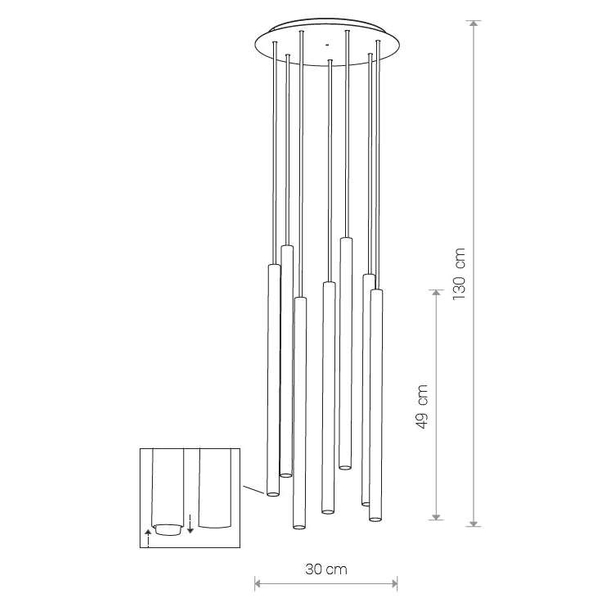 Kaskada lampa wisząca LASER 8920 Nowodvorski metalowe tuby czarne