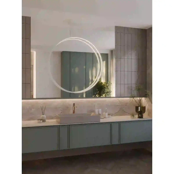 Wisząca lampa ring VISUAL biała P0653 1xLED 28W 3000K IP44 pierścień