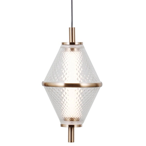 Zwieszana lampa Fuente PND-34395-3-HBR LED 45W 3000K złoty przezroczysty