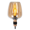 Szklana lampa podłogowa Ilona 45708/01/62 czarny bursztynowy