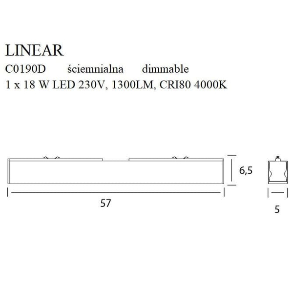 Sufitowa lampa loftowa LINEAR C0190D Maxlight LED 18W 4000K ściemnialna czarna