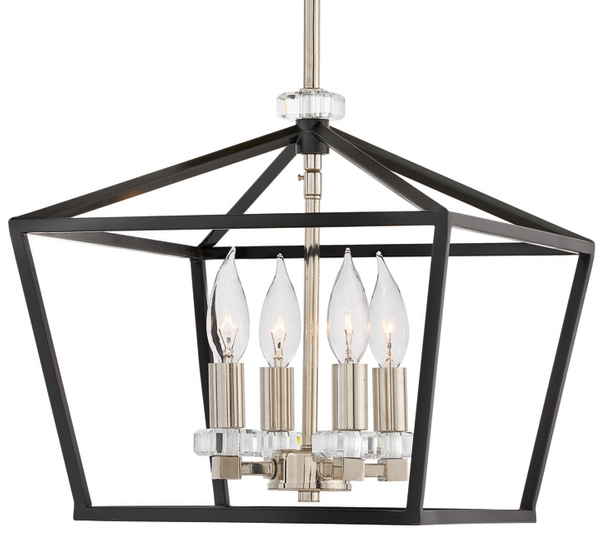 Pałacowa lampa wisząca QN-STINSON-4P-M-BK czarna nikiel