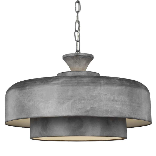 Industrialna LAMPA wisząca Haymarket FE-HAYMARKET-P Elstead FEISS metalowa OPRAWA okrągły ZWIS na łańcuchu galwanizowany