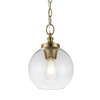Kulista lampa wisząca Tabby FE-TABBY-P-S-BB szklana na łańcuchu mosiądz