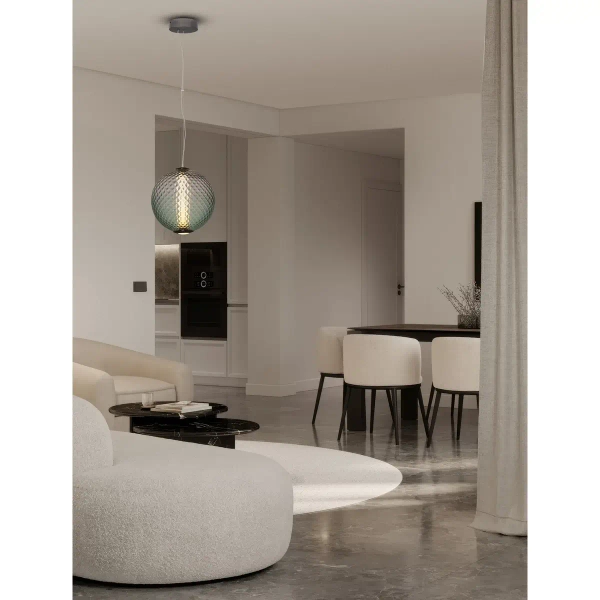 Szklana lampa wisząca nad stół CORVELA LE45175 LED 20W 3000K szara zielona