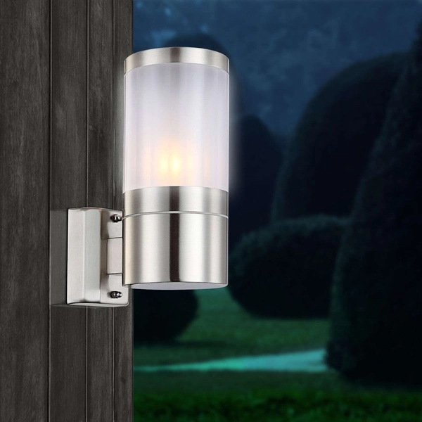 Zewnętrzna LAMPA ścienna XELOO 32014 Globo elewacyjna OPRAWA ogrodowa KINKIET outdoor tuba IP44 srebrna