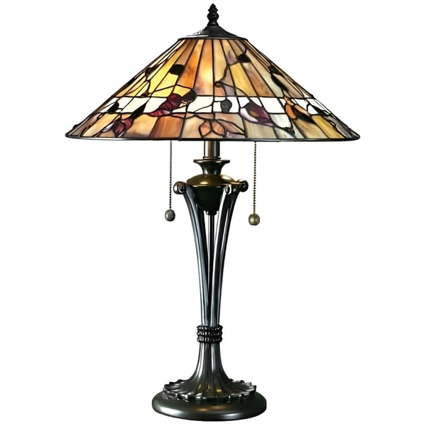 Lampa stołowa witrażowa Bernwood 63951 Interiors Tiffany kwiaty