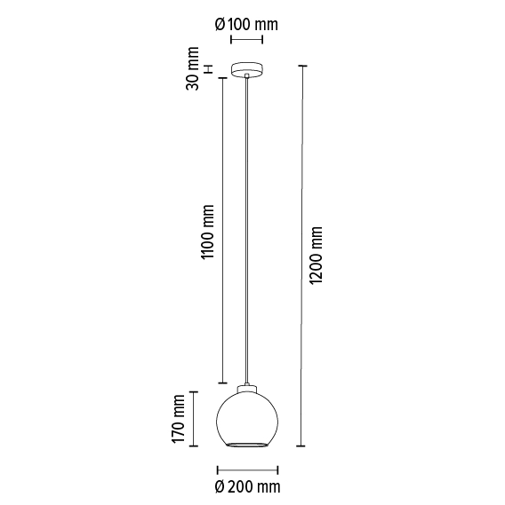 Lampa wisząca LAGUNA 18710174 szklana zwis kula przezroczysta drewno