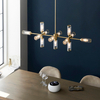 Przysufitowa lampa szklana L&-1106259 tubki mosiądz przezroczysty