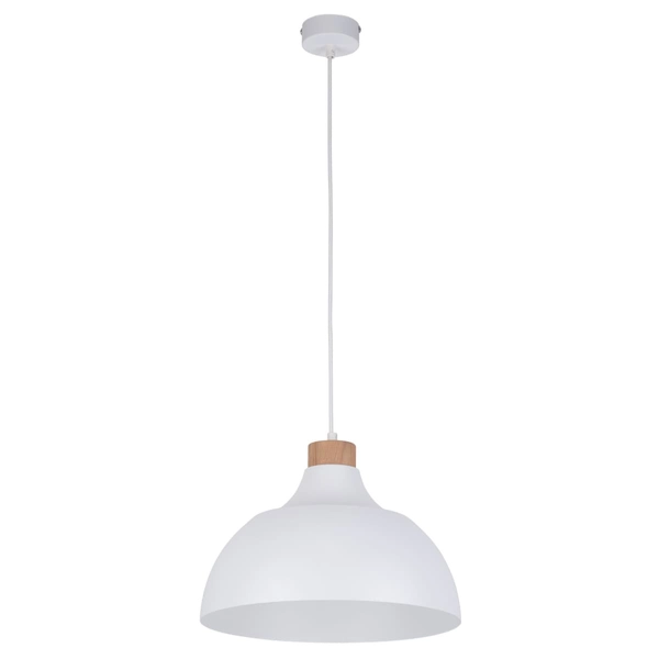 Skandynawska kopułowa lampa wisząca Cap 2070 TK Lighting drewniana biała