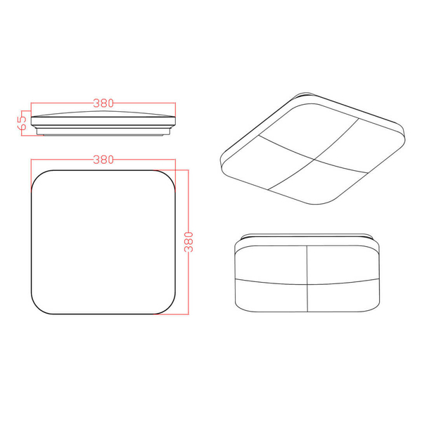 Ledowy plafon Babilon LP-335/1C M 4BK square Light Prestige 24W 4000K biały