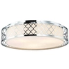 Plafon LAMPA okrągła CAVALLI CROMO Orlicki Design sufitowa OPRAWA abażurowa w stylu klasycznym we wzory kremowy chrom