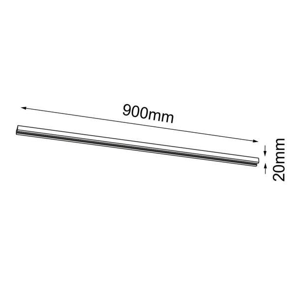 Natynkowy szynoprzewód jednofazowy 6302 BROSline 0,9m metalowa czarny