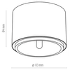 Downlight tuba do salonu Moris 3364 TK Lighting okrągły metalowy biały