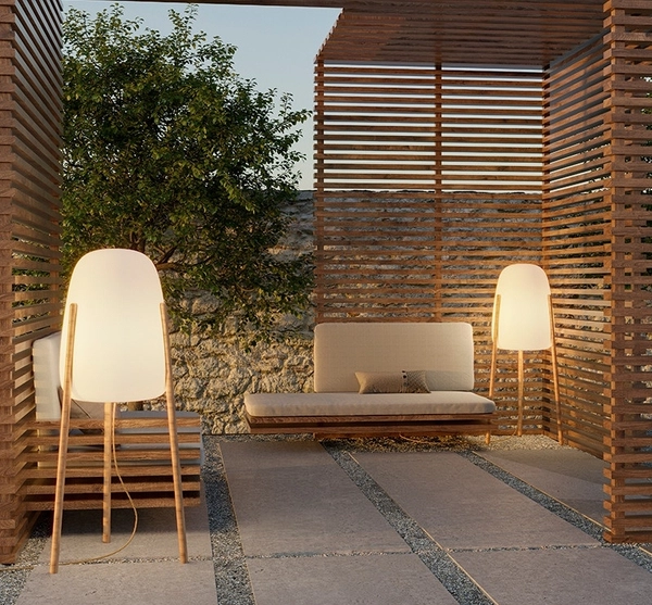 Lampa do ogrodu Rocket LUMRCK145INOUTNW drewno biała