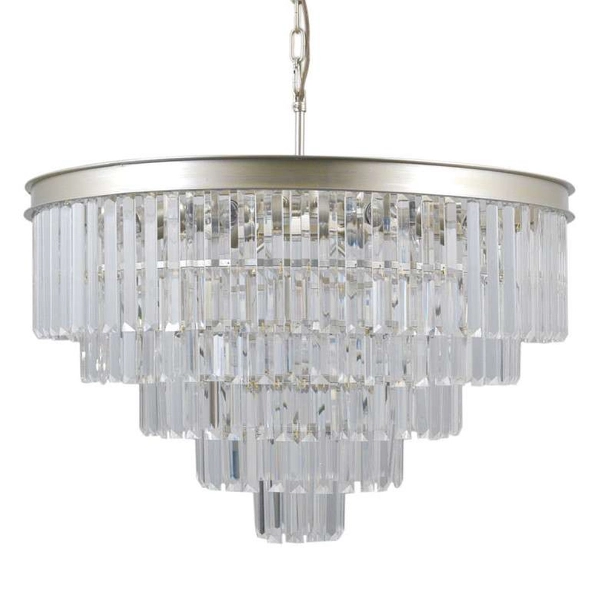 Wisząca LAMPA glamour VERDES PND-44372-11-CHMP-GLD Italux kryształowa OPRAWA pałacowy ZWIS żyrandol złoty przezroczysty