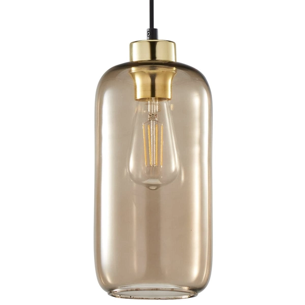 Owalna lampa wisząca loft Marco 3314 TK Lighting szklana brązowa czarna