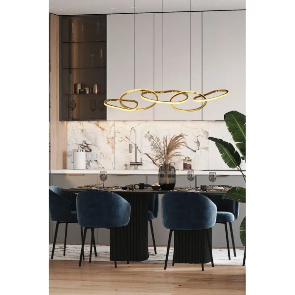 Metalowa wisząca lampa Anneli 34-35646 LED 45W 3000K do salonu złota