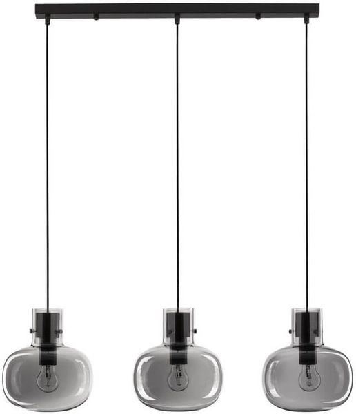 3-punktowy żyrandol pokojowy Padre loft czarny przydymiony