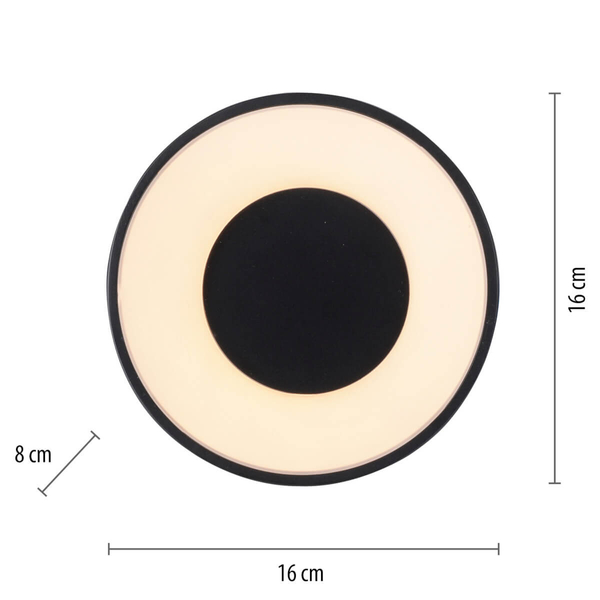 Lampa nasufitowa Tanika 14325-18 Just Light LED 13W 3000K krążek czarna OUTLET