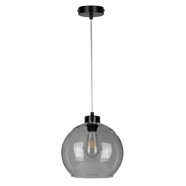 Loftowa lampa wisząca LAGUNA 18620104 szklana kula przydymiona czarna