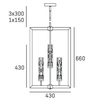 Regulowana lampa wisząca Oxford p04052ni Cosmolight metal szkło nikiel