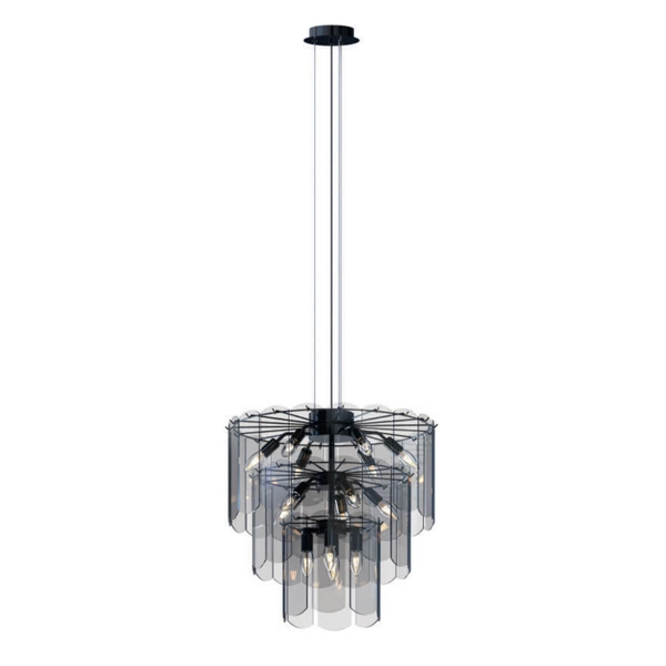 Metalowa lampa wisząca Nira MD3523-14L-EBCN Zumaline przydymiony czarny