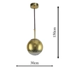Loftowa LAMPA wisząca PALLA LP-2844/1P GD Light Prestige szklana OPRAWA ball ZWIS kula złota przezroczysta