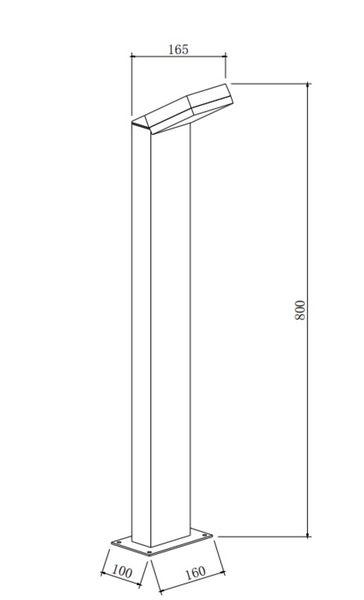 Ogrodowy słupek Paso O595FL-L12B3K Maytoni LED 12W 3000K prostokąt IP54 czarny