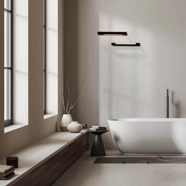 Łazienkowy kinkiet ścienny JUSTO LE44300 LED 12W 3000K IP44 czarny