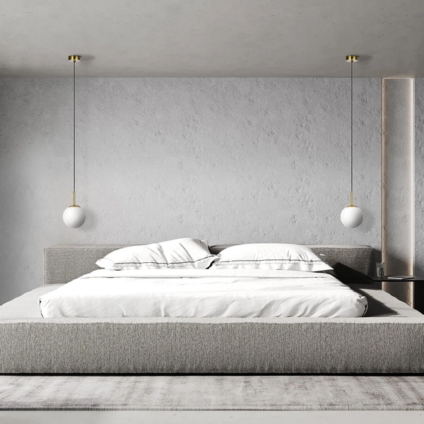 Salonowa lampa wisząca Dorado LP-002/1P kula złoty biały