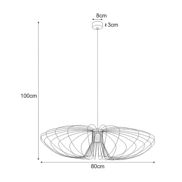 Wisząca lampa Tizi K-3409 industrialny druciak czarny