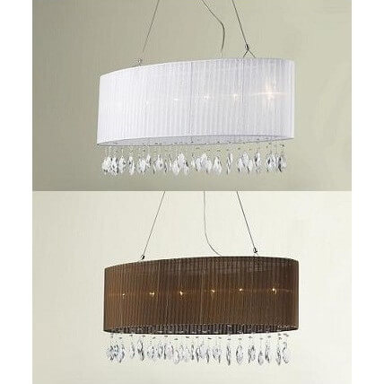 Owalna lampa wisząca SIDNEY AZ1839 Azzardo abażurowa brązowa