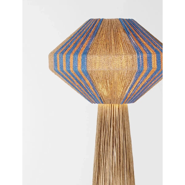 Geometryczna stojąca lampa TEVANDO LE45353 do salonu niebieska