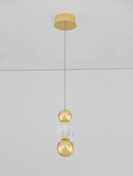 Stylowa lampa wisząca Ponce kule LED 6W 3200K nad łóżko złota