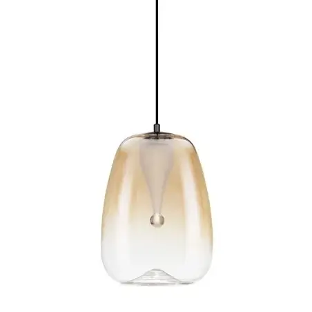 Owalna lampa wisząca JAREVIA LE45125 LED 3W 3000K szklana złota