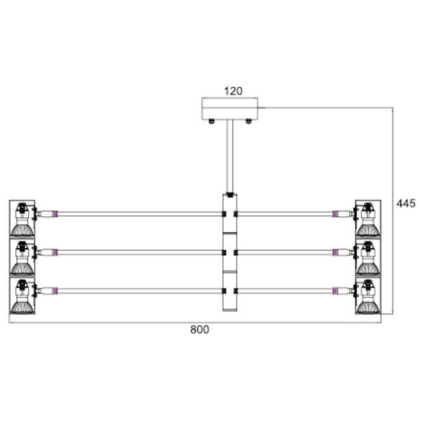 Lampa sufitowa SNOW LP-731/6P BK Light Prestige metalowe sticks czarne