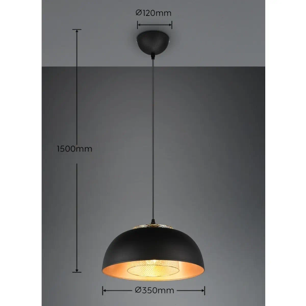 Zwieszana lampa Punch R30811932 RL Light kopuła do salonu czarna