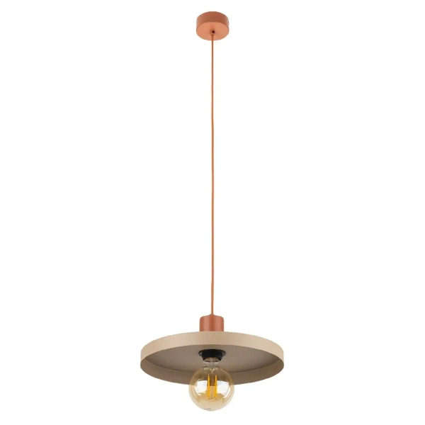 Loftowy wisząca lampa Sila 10954 dysk zwis do jadalni ceglany brązowy