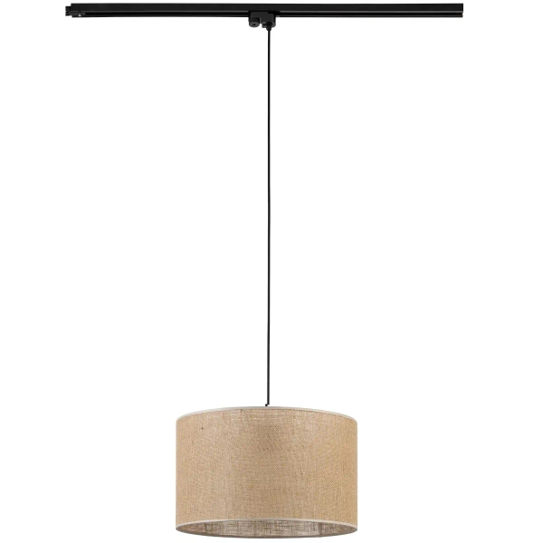 Pojedyncza wisząca lampa szynowa 1-faza Tracer 10668 tuba tkanina brązowy