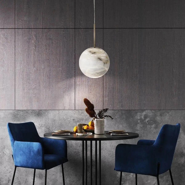 Kulista lampa wisząca Kepler QN-KEPLER-1P-M-BG LED 15W 3000K złoty biały